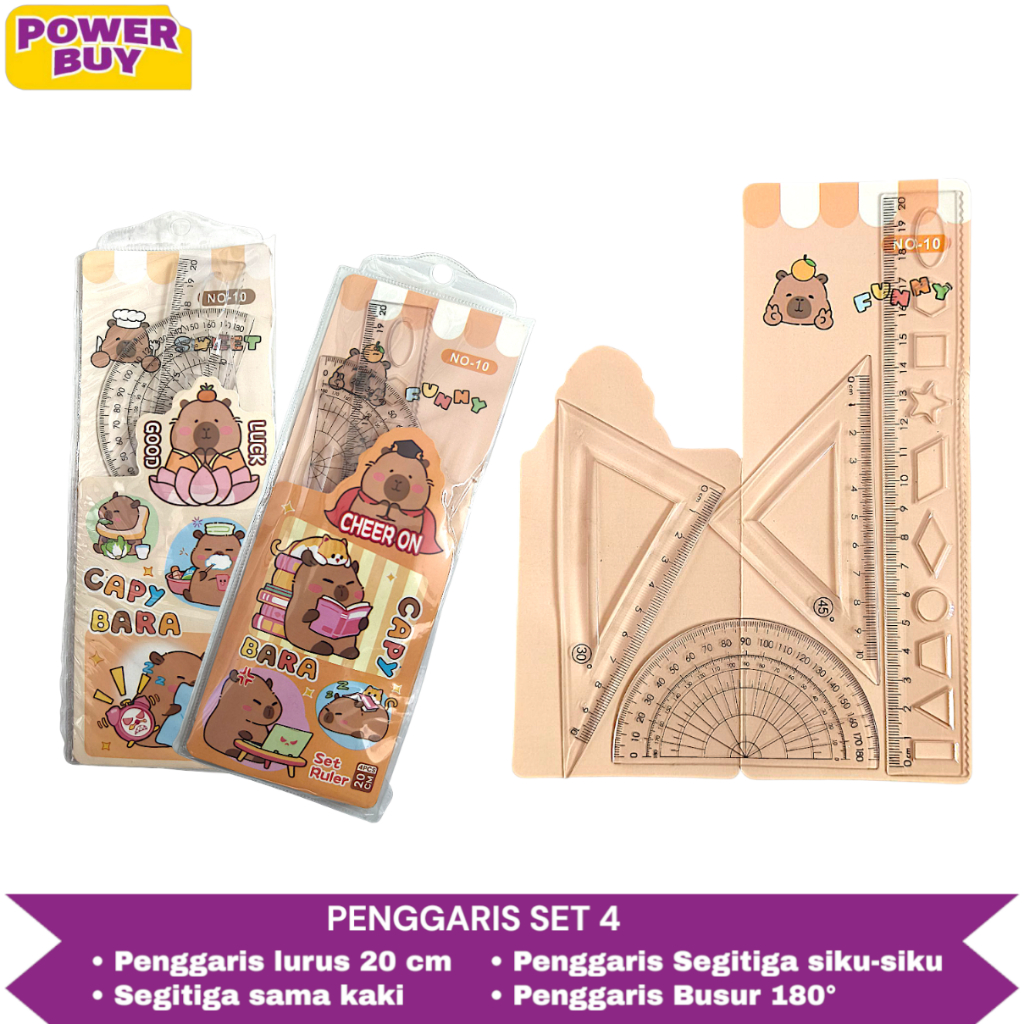 SIKU CAPYBARA 4 in 1 Ruler Set - 180 Protractor, Elbow Triangle ...