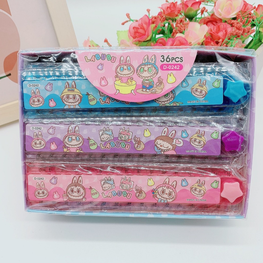 Labubu The monster ATK School Ruler Folding Ruler 30 cm Labubu Korean ...