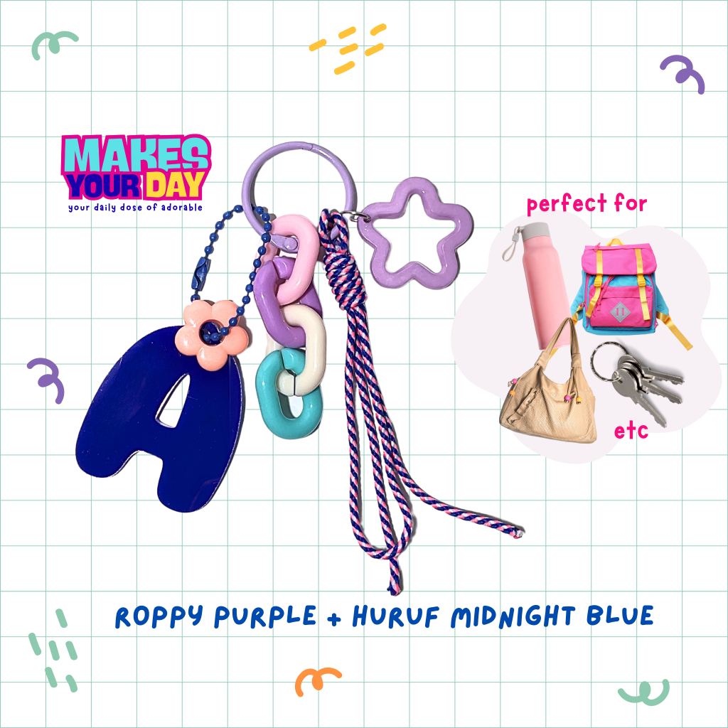 Makesyourday - Roppy Rope Purple Custom Ganci Tumblr Bagcharm Keychain ...