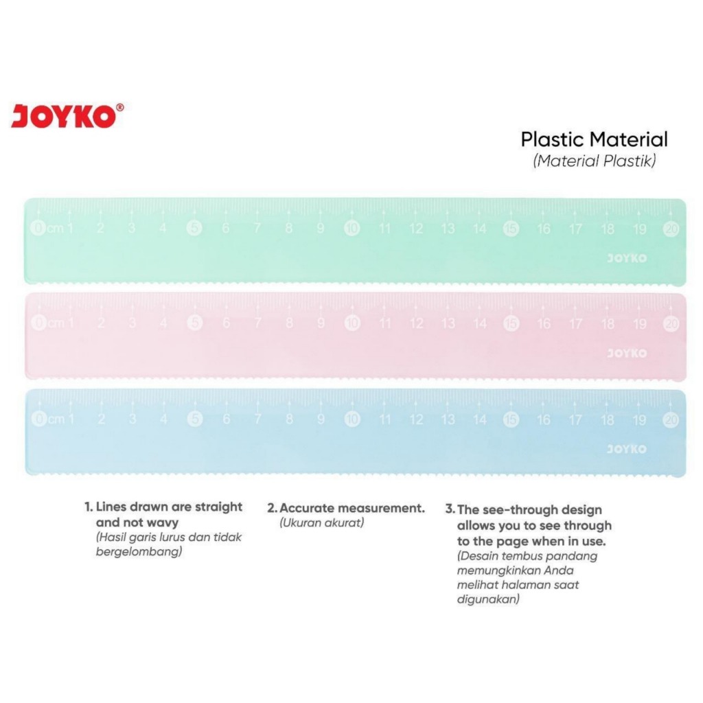 Ruler Joyko RL-PCO15 (15CM) AND RL-PCO20 (20CM) | Shopee Philippines