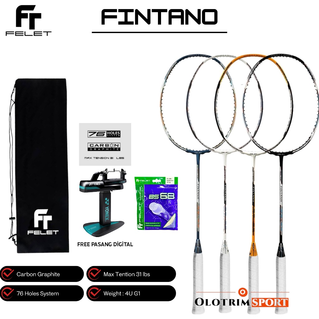 Original FELET FINANO 31LBS Badminton Racket | Shopee Philippines