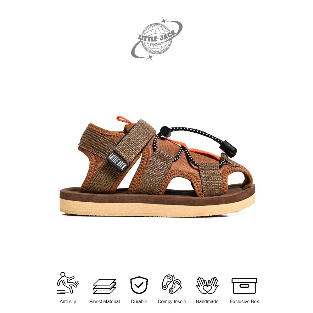 LittleJack - Combi Brown Toddler Boys' Mountain Sandals, Anti-Scuff ...
