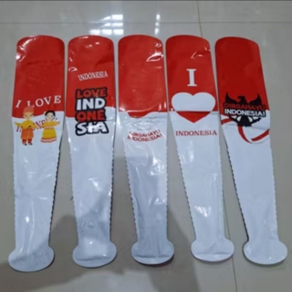 MERAH Red and White Clapping Balloons Indonesian Supporter Stick ...