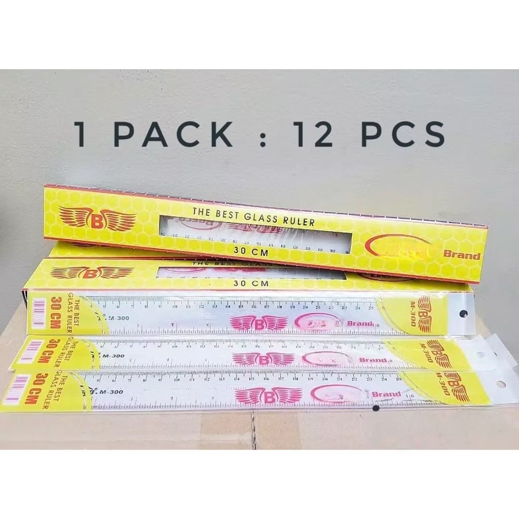 CLEAR TRANSPARENT RULER FANCY LINE RULER acrylic mica 30 CM 1 PACK IS ...