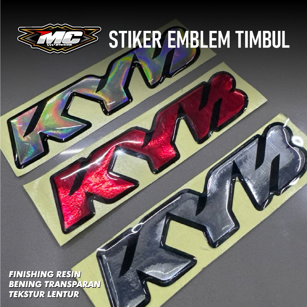 MERAH KYB 3D Logo Embossed Emblem Sticker Shock Sticker Resin ...