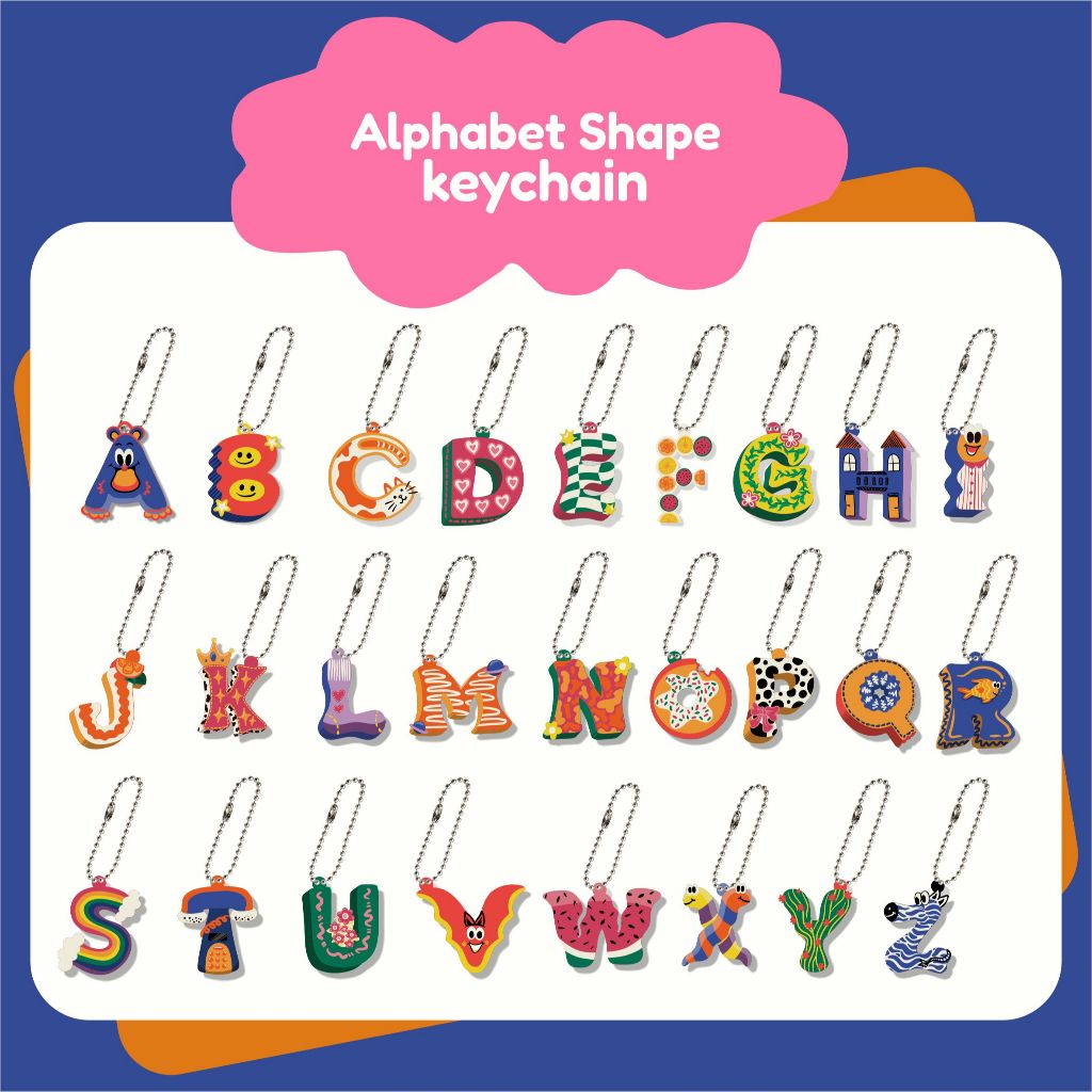 GANTUNGAN Alphabet Shape keychain by Yeele | Alphabet shaped keychain ...