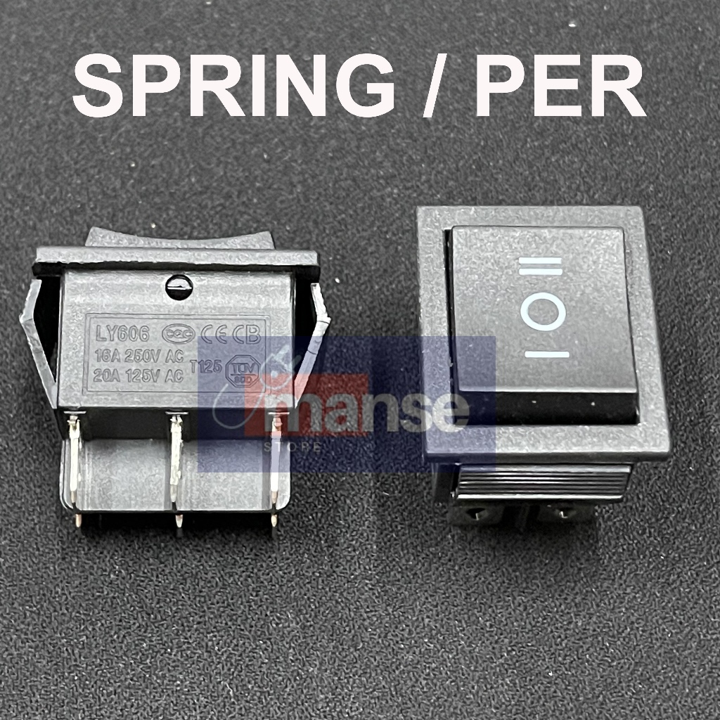 [ONE] Black SPRING 6 Foot Switch / 6 pin Switch + PER (Thick / Push On ...