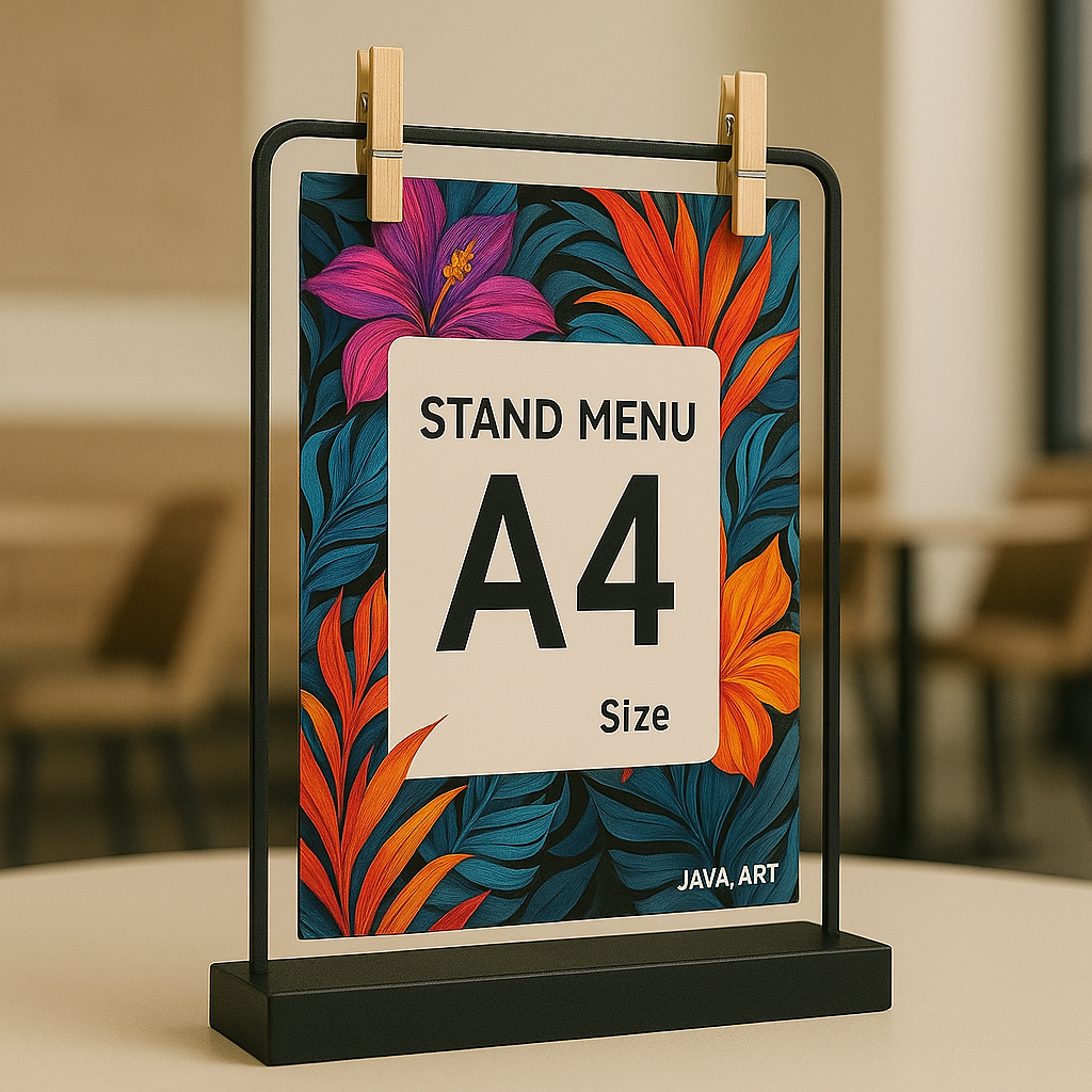GANTUNGAN STAND MENU A4 BLACK EDITION PORTRAIT INDUSTRIAL TABLE ...