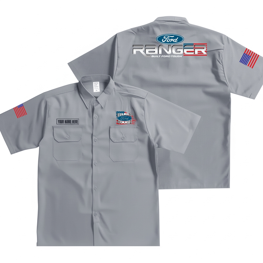 KEMEJA Ford RANGER Workshirt Unisex LOKOMOTIVE Short Sleeve Shirt ...