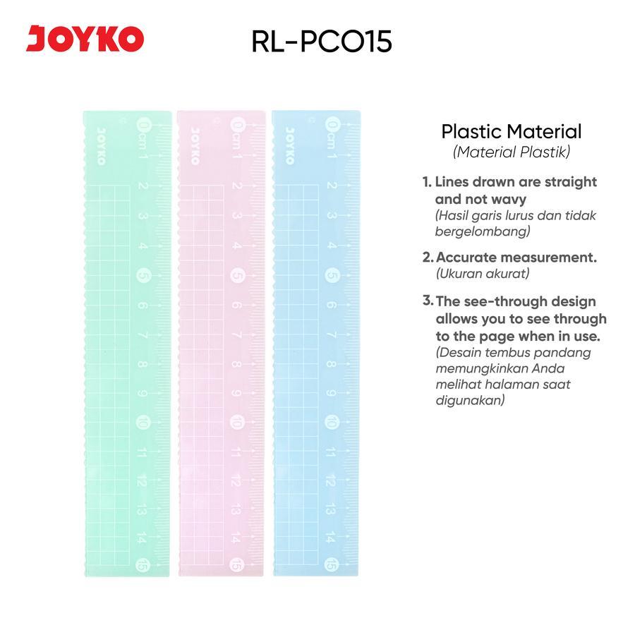 Joyko RL-PC015 15cm Pastel Ruler Pastel Color Ruler/ - Happy Stationery ...