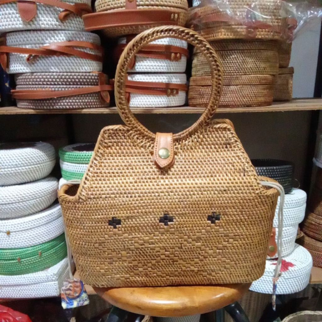 MARIA KREPE RATTAN BAG MARIA KREPE FULL ATTE BAG/ | Shopee Philippines