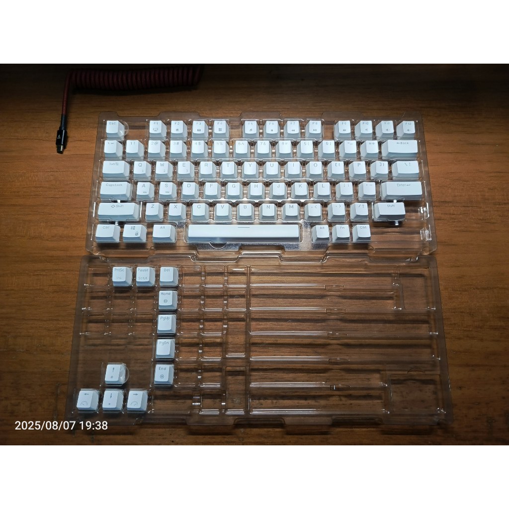 Keycaps White ABS Double Shot OEM Profile 84 Keys Mechanical Keyboard ...