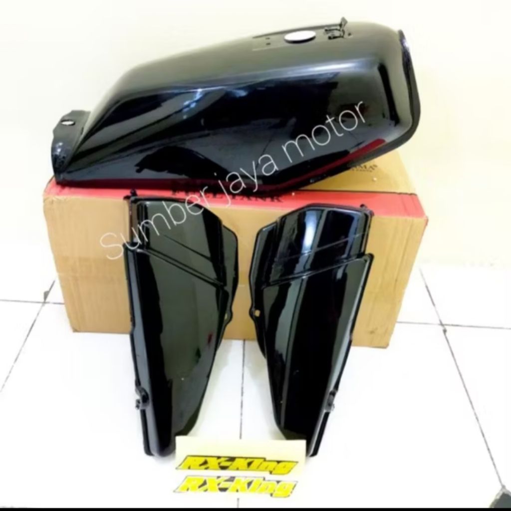 A set of black yamaha Rxking tanks plus right and left tepong battery ...