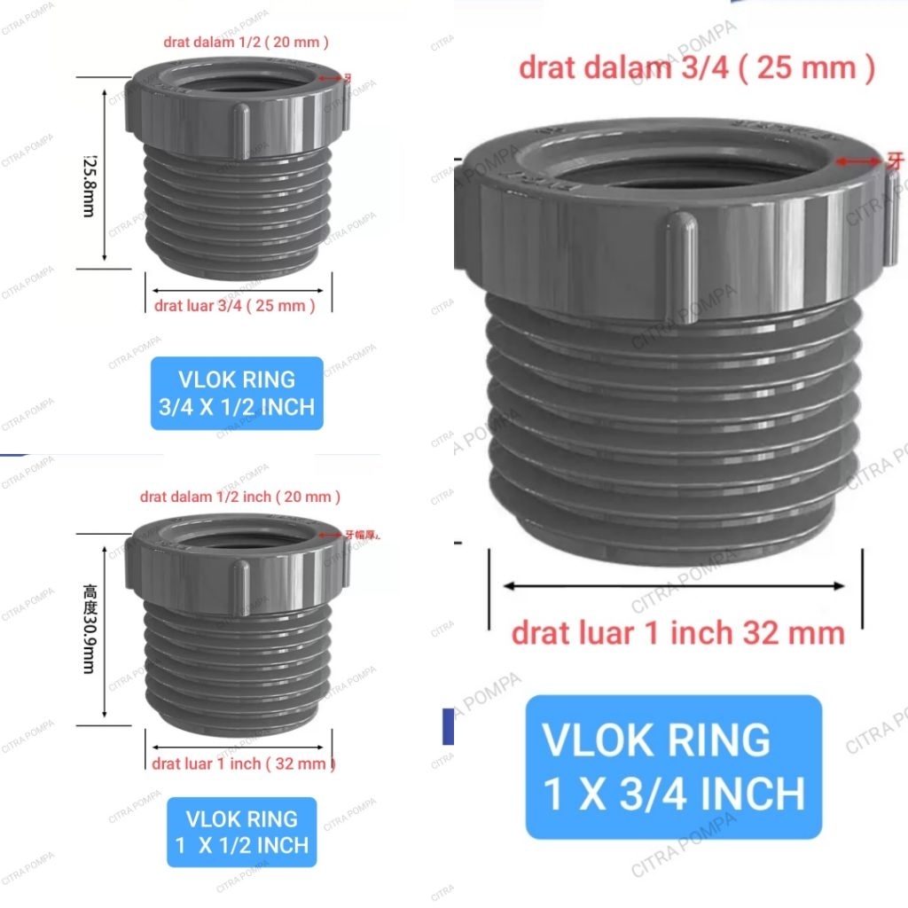 VLOK RING PVC DRAT IN OUTER DRAT CONNECTION FAUCET | Shopee Philippines