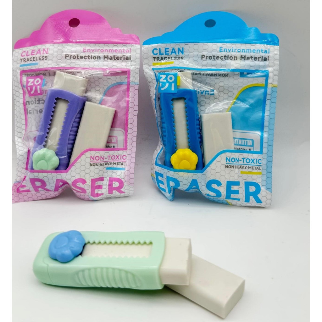 Sliding Mechanical Pencil Eraser Set + Mechanic Eraser Refill | Shopee ...