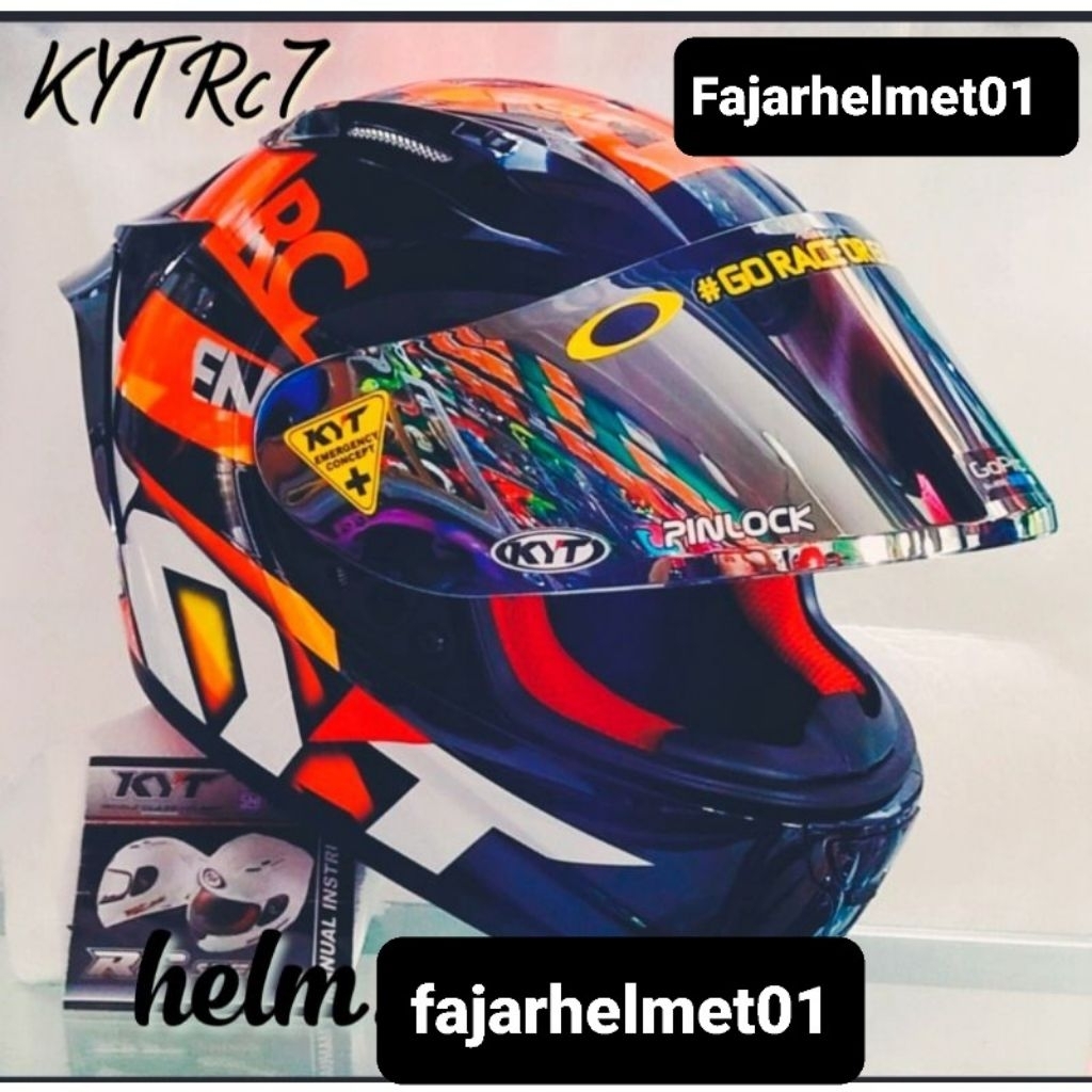KYT RC Seven Black Orange Full Face Helmet Helmet Full Face Helmet for ...