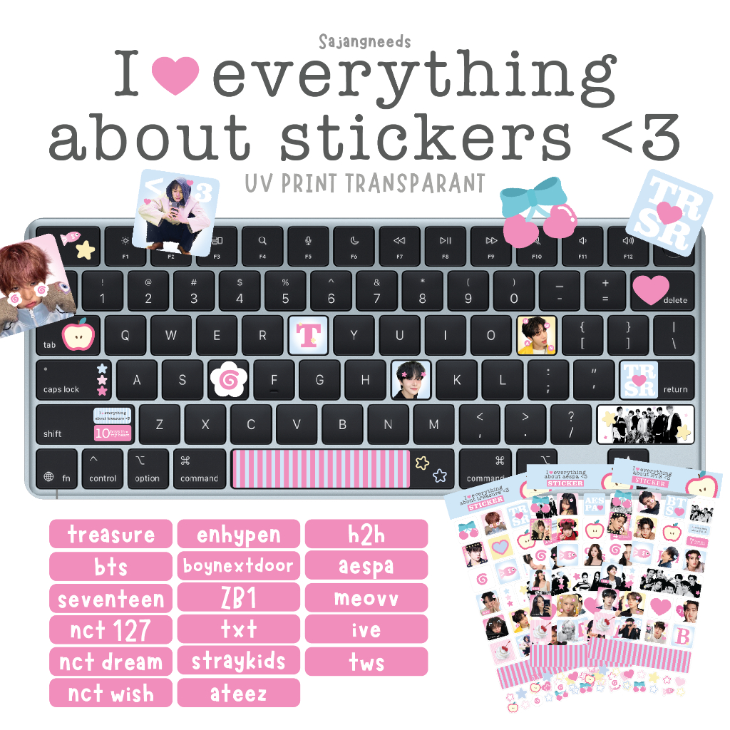 I love EVERYTHING about keyboard sticker | Nct seventeen treasure zb1 ...
