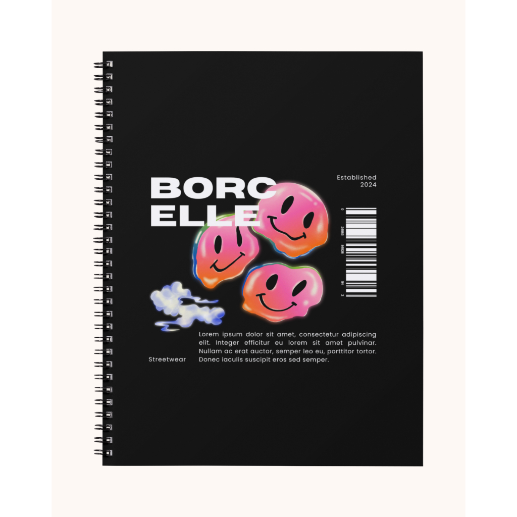 Reflective A5 Spiral Notebook – 50 Pages Black and White | HVS 80gsm ...
