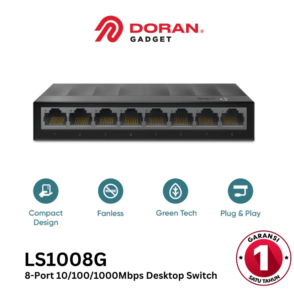 TP-LINK TP Link Desktop Switch Hub LS1008G 8-Port 10/100/1000Mbps ...