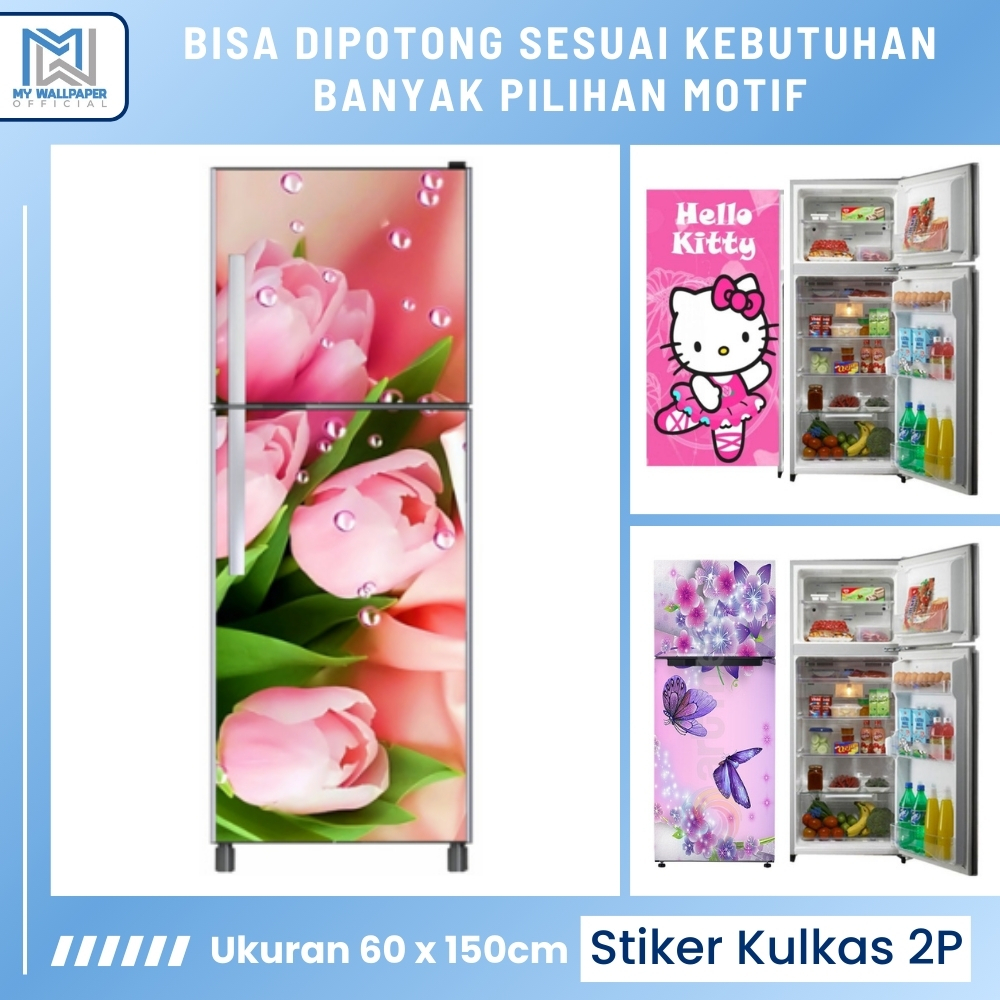 Refrigerator Sticker, 2-Door Refrigerator Sticker, Beautiful Pink ...