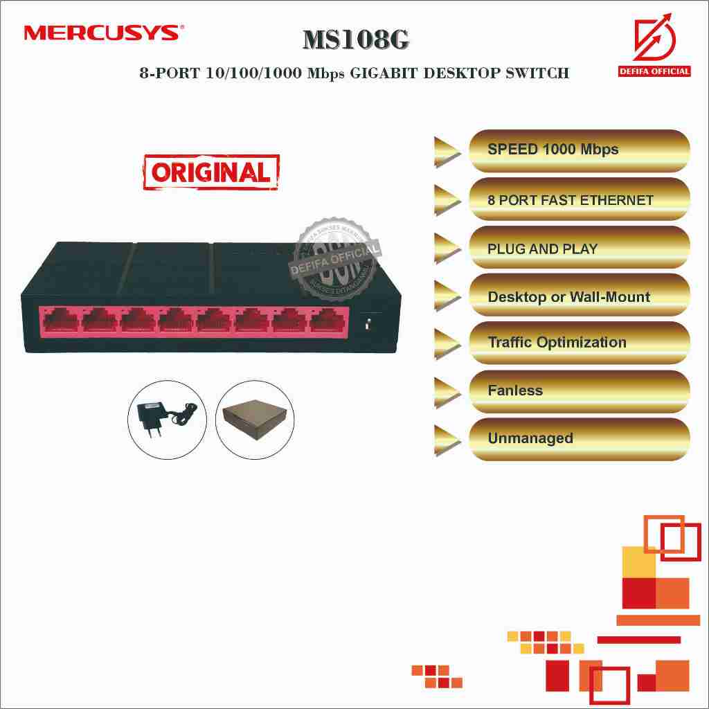 Mercusys 8 Port 10/100/1000 Mbps Desktop Switch MS108G | Shopee Philippines