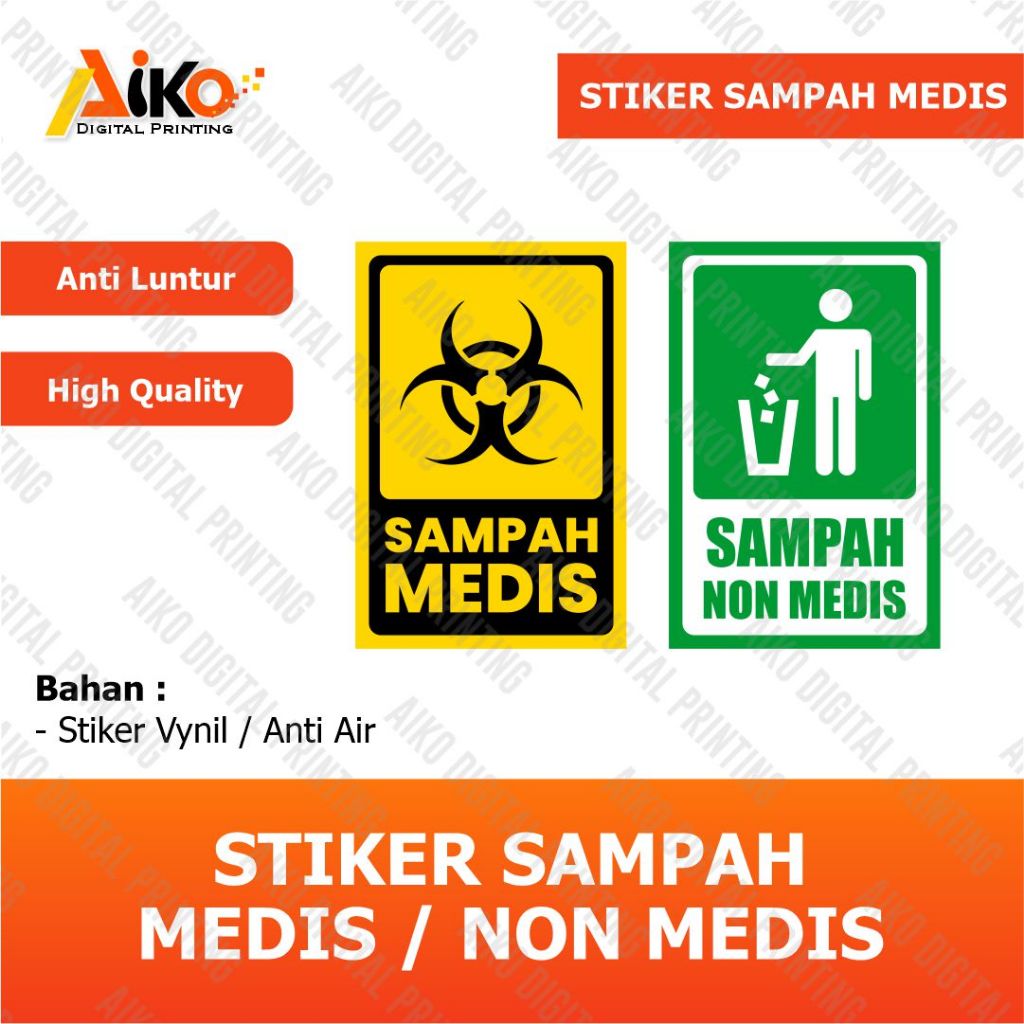 NON MEDICAL GARBAGE STICKER | WATERPROOF MEDICAL GARBAGE STICKER ...