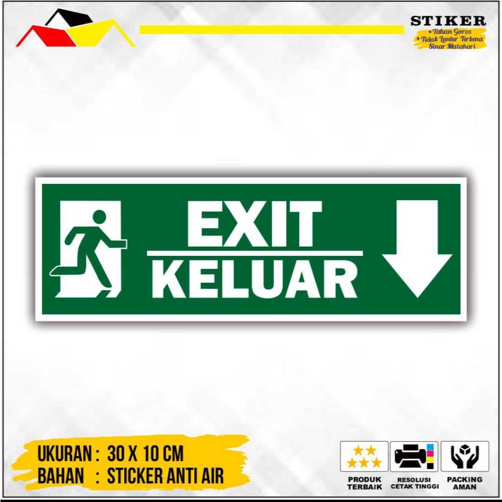 SIGN / RAMBU STICKERS EXIT EVACUATION PATH | Shopee Philippines