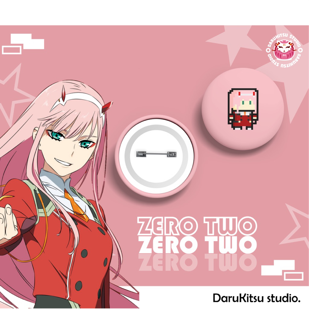 Badge/Pinbutton/Button pin/Darling In The Franxx/Zero Two/Hiro/Pin ...