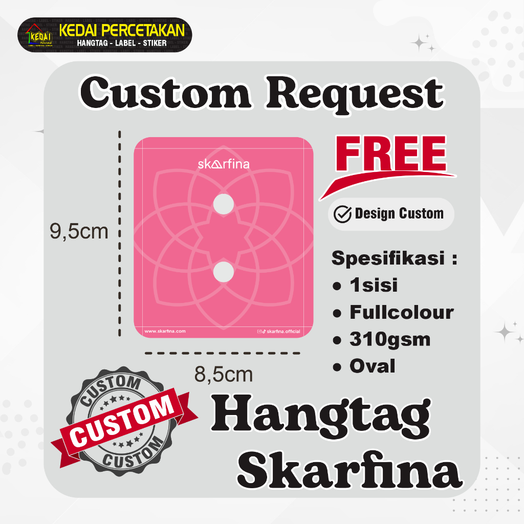 HANGTAG SKARFINA 8,5x9,5cm hantag accessories handtag Souvenir hangtag ...