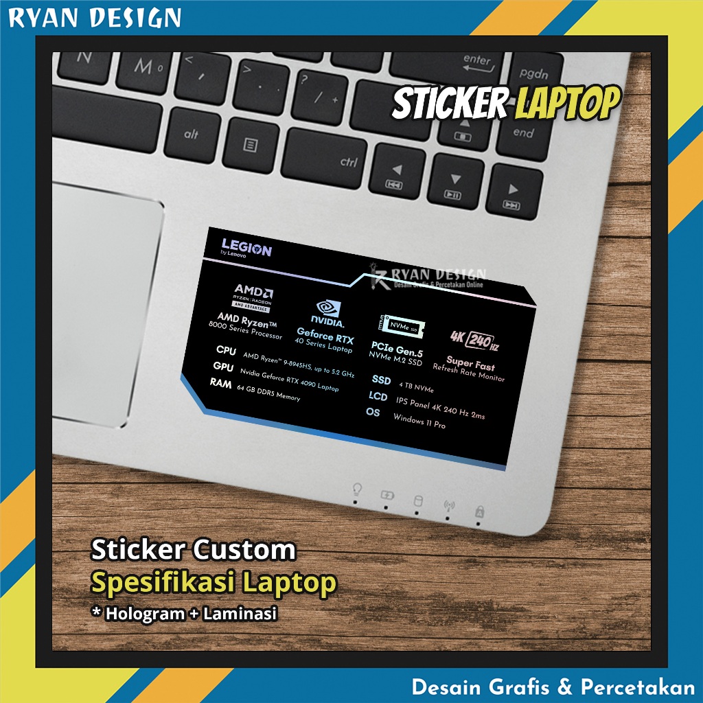 Laptop Logo Sticker Laptop Feature Specifications Sticker Nvidia RTX ...