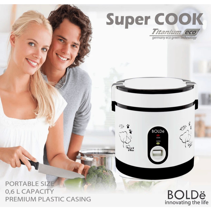 Bolde RC-TE06 Mini Rice Cooker 3 in 1 Super Cook Titanium ECO 0,6 Liter ...