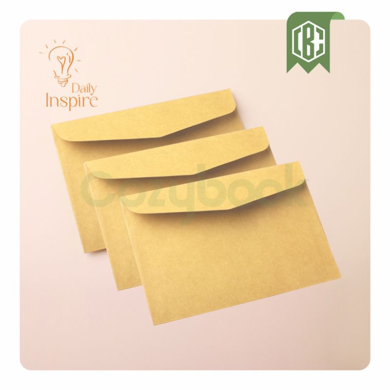 B7 KRAFT ENVELOPE / VINTAGE PLAIN ENVELOPE / SMALL INVITATION ENVELOPE ...