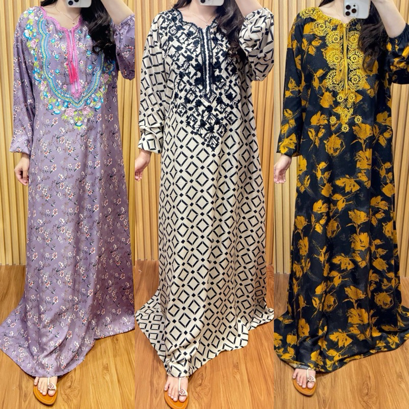 Long embroidered negligee with klok model | Shopee Philippines