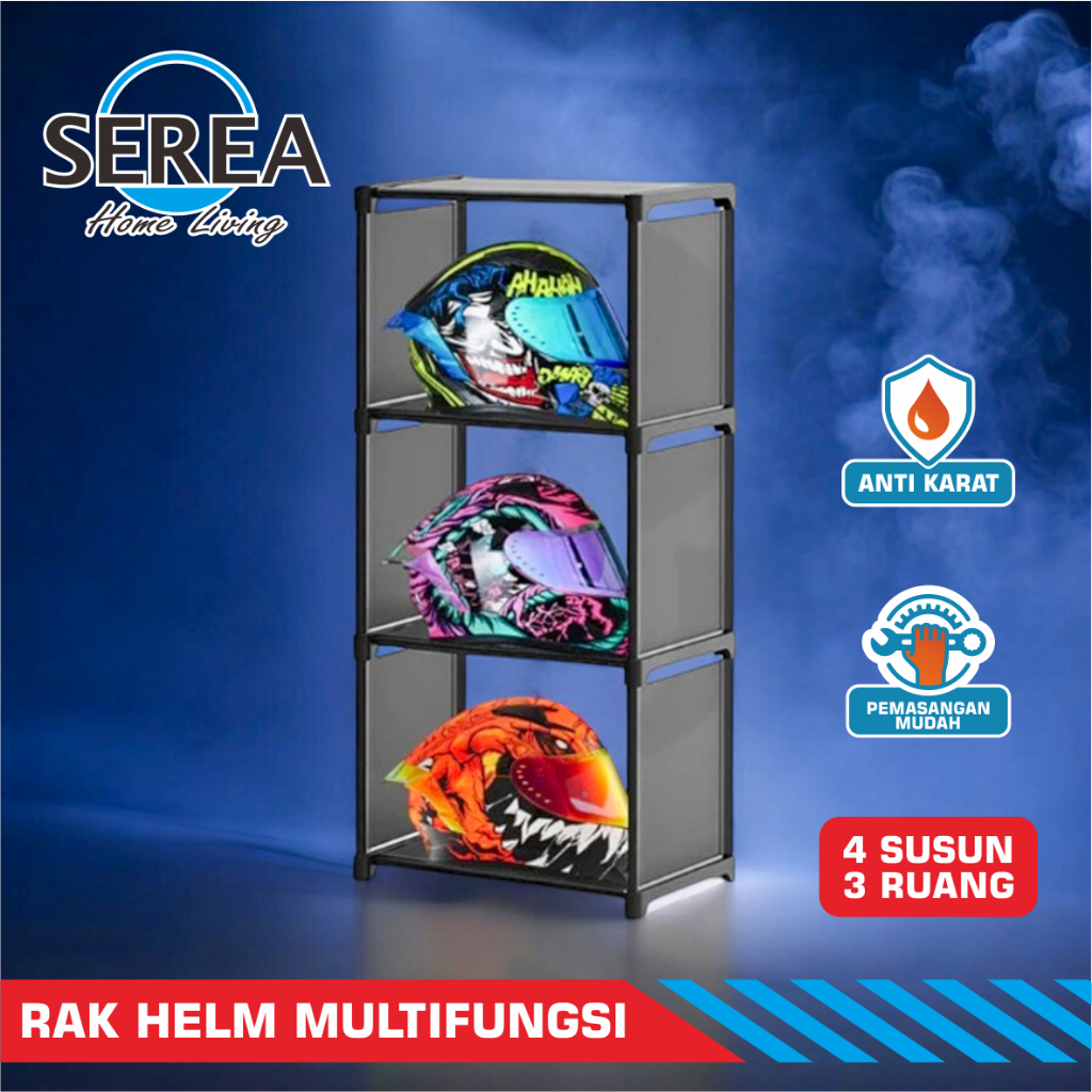 Multifunctional 4 Tier 3 Space Helmet Rack / Multifunctional 4 Tier ...