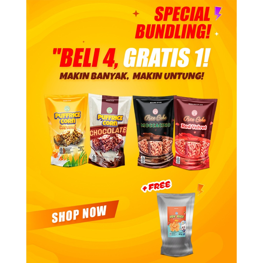 Special BUNDLING BUY 4 GET 1 FREE (BUNDLING PUFFRICE & RICE CAKE FREE ...