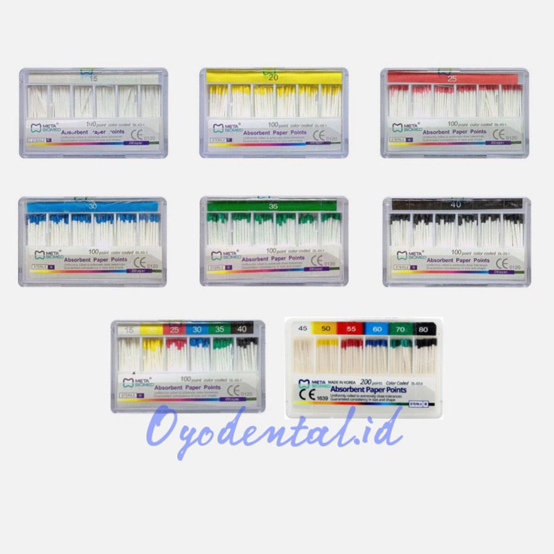 Dental Paper Point Meta Biomed Absorbent Paper Point 15-40 45-80 ...