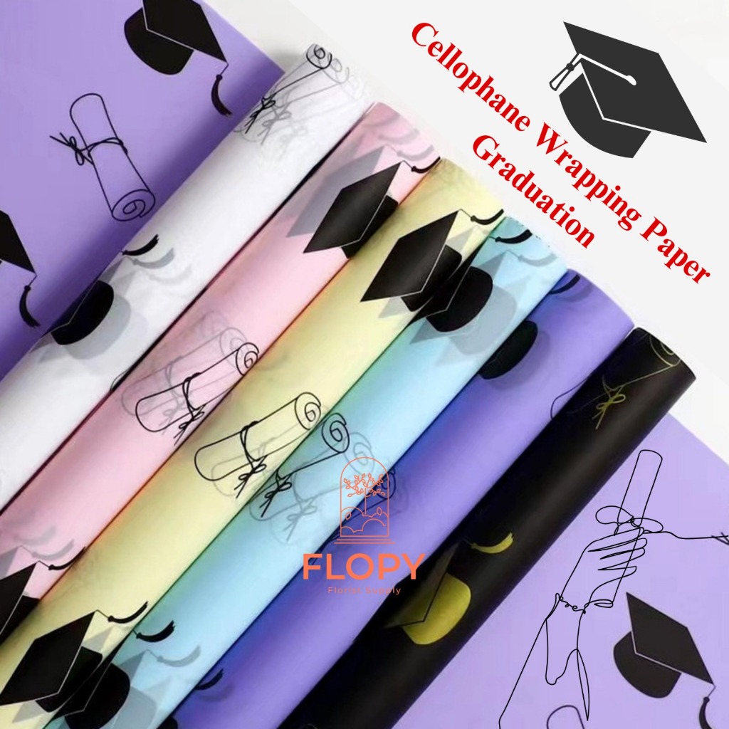 [ 5 Sheets ] FWGR Graduation Motif Paper / Wrapping Flower / Bouquet ...