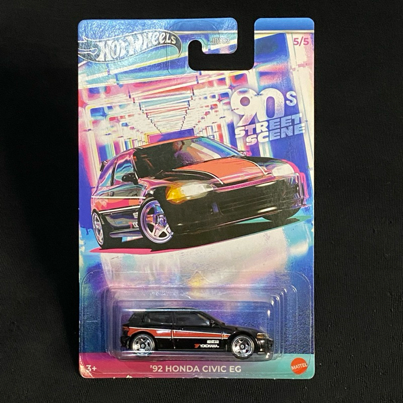 Hot Wheels 92 Honda Civic EG 1:64 Scale Diecast Car - 90s Street Scene Series, 5/5