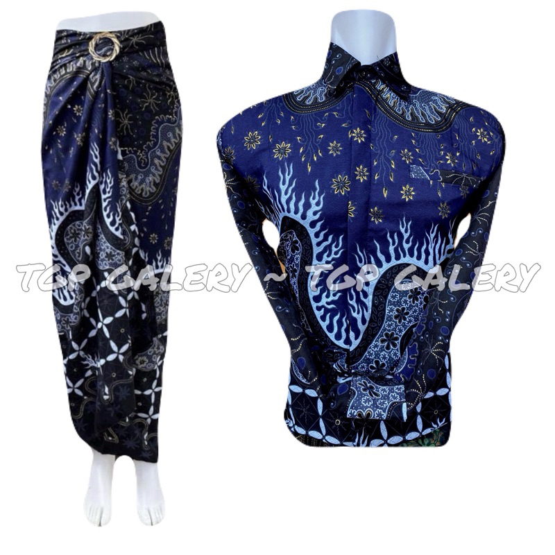 Batik COUPLE LONG SLEEVES BATIK CLOTHES SET LAMARAN BATIK COUPLE WOLTED ...