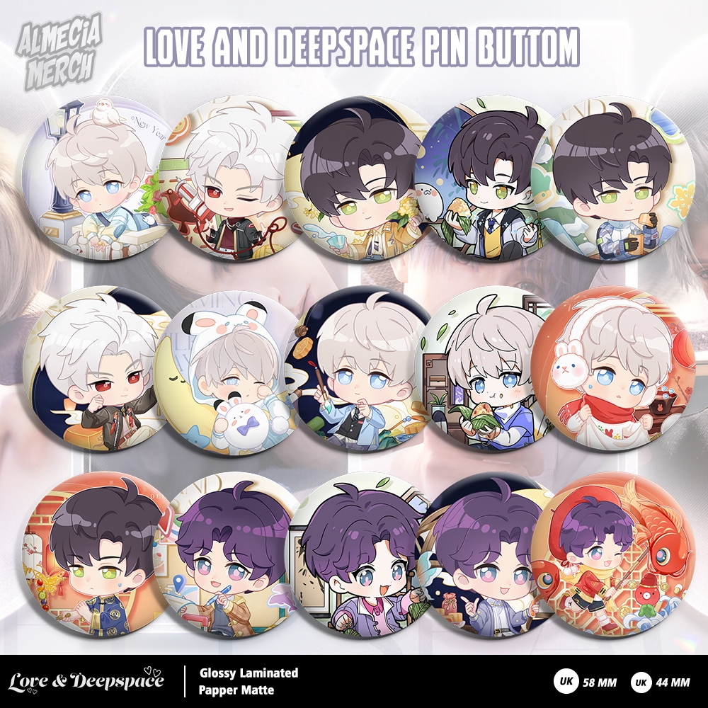 Set De 5 Badges Love Deepspace Figurine Broches Metal Pins - Sylus Rafayel Zayne Caleb Cosplay 58MM