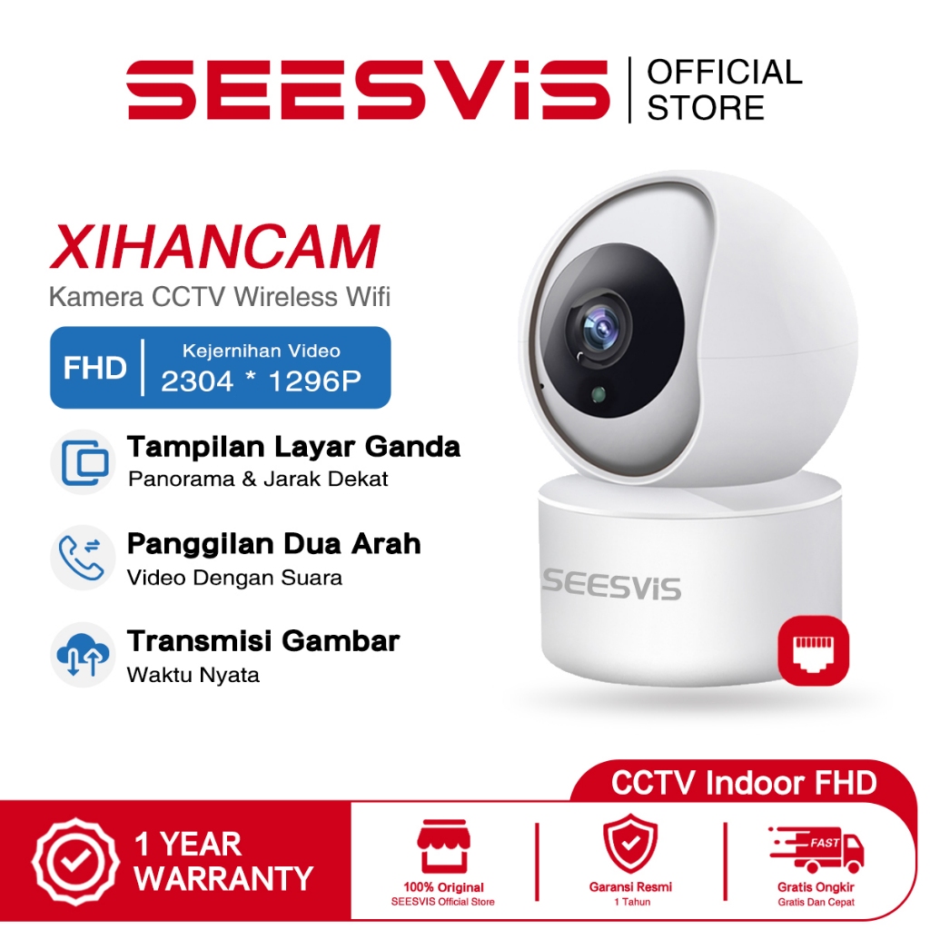 Seesvis XIHANCAM Smart CCTV Indoor Wifi 3MP Full HD IP CCTV Camera Zoom ...