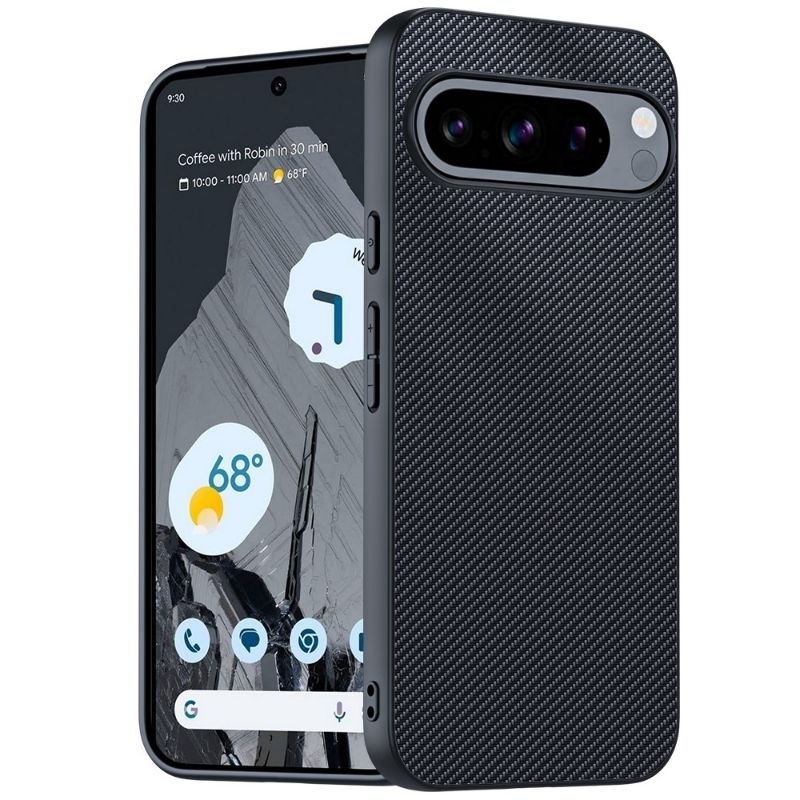 Pixel 9/9 Pro/9 Pro XL Carbon Fiber Texture Premium Leather Hard Cover ...