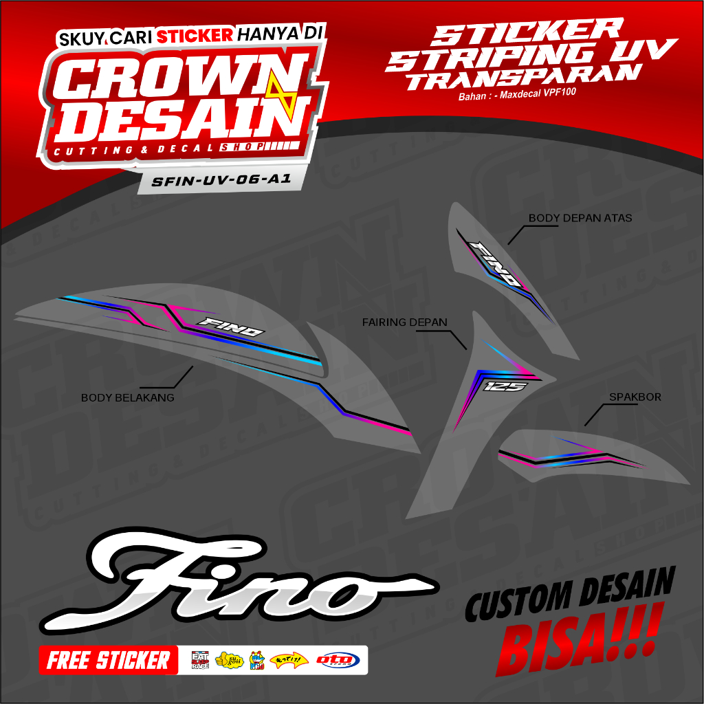 Transparent Striping Fino 125 Fi Variation Strip ELEGAN - Semifull ...