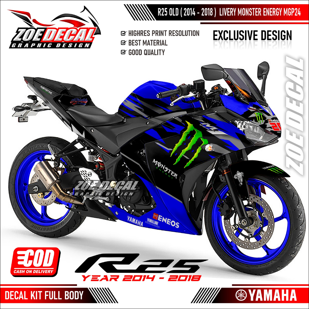 New Decal Sticker Yamaha Full Body R25 OLD V1 Livery/Motif ANNIVERSARY ...