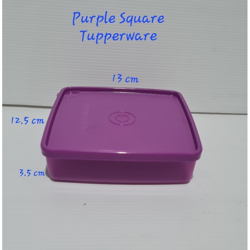 Purple Square Tupperware 13 x 12.5x 3.5 cm | Shopee Philippines