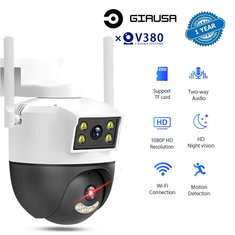 Outdoor CCTV Camera V380 PRO Dual Lens Waterproof Night Vision Alarm IP ...