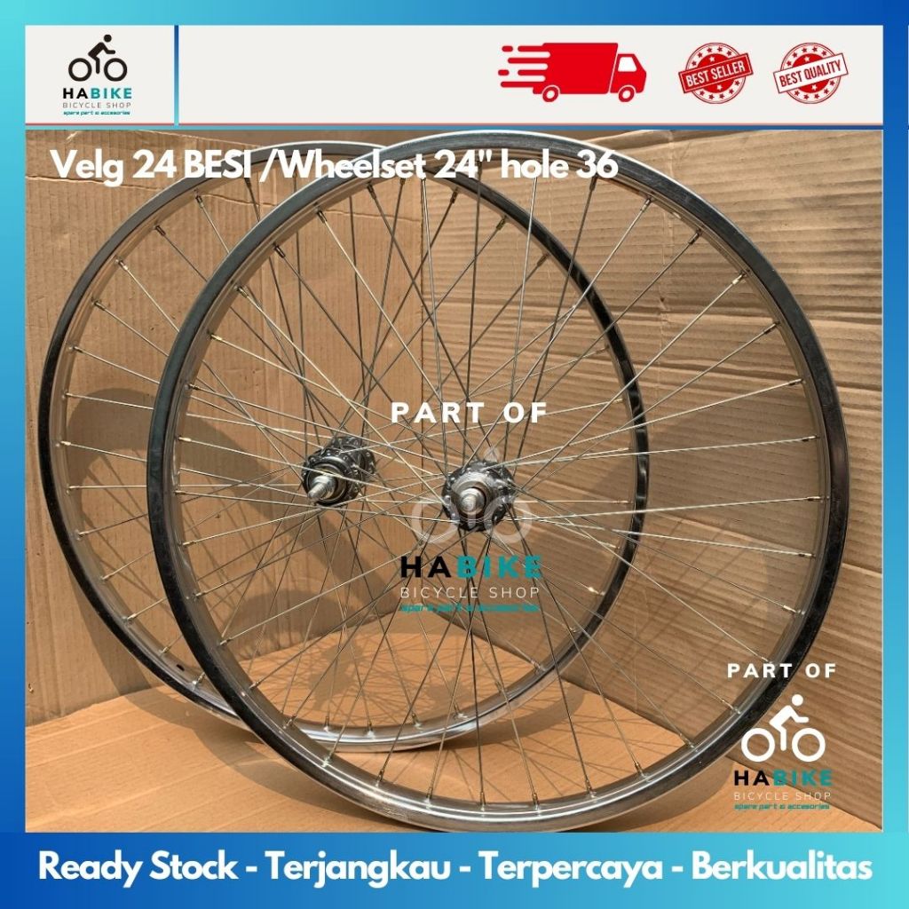 24 Iron Bicycle Rims Front/Rear Iron Wheelset MINI/MTB/MINION Bicycle ...