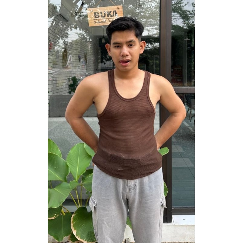 Brown Series Premium Men's Mesh Singlet | Shopee Philippines