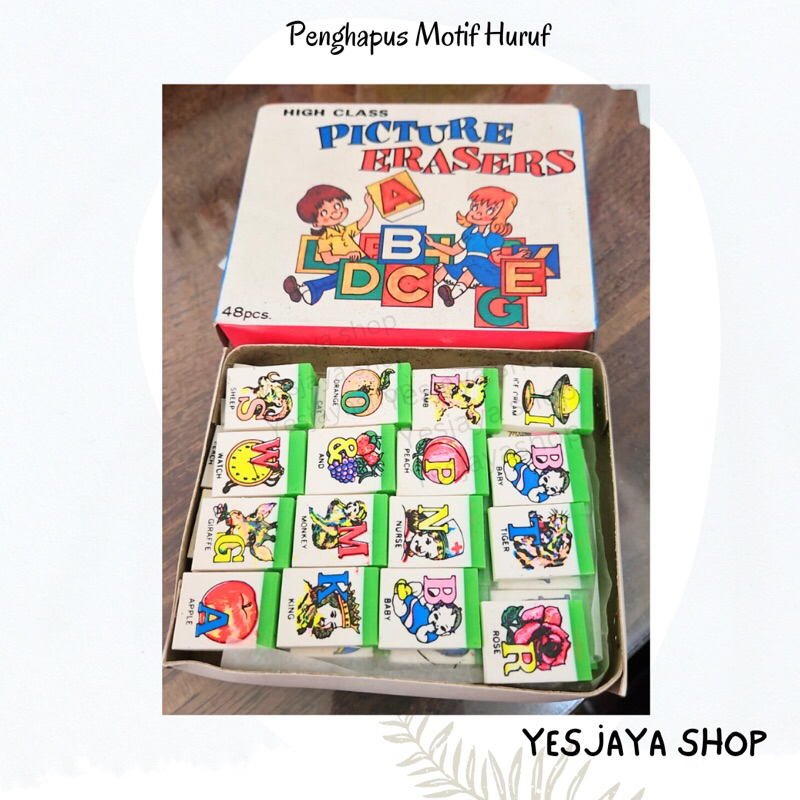 {1 pack = 48 pcs} Letter Pattern Eraser / Letter Eraser / Cute Eraser ...