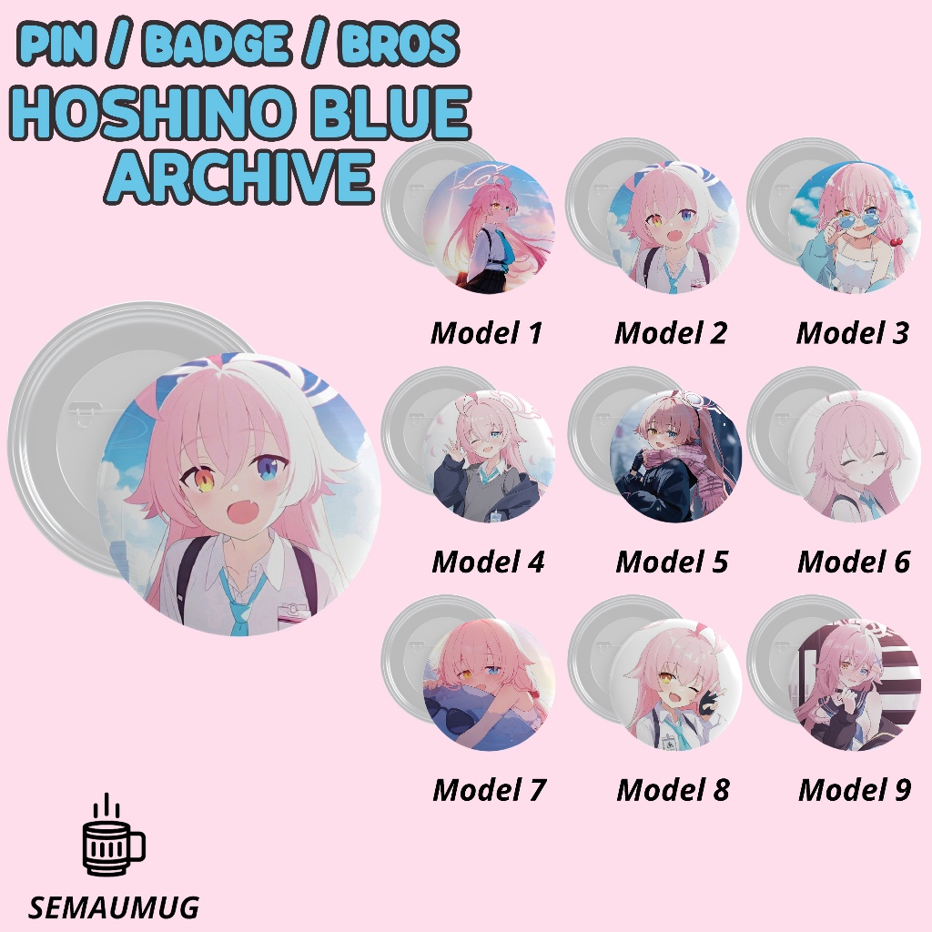 HOSHINO BLUE ARCHIVE PIN ROUND BADGE BROS GIFT FUNNY GAME CUSTOM ...
